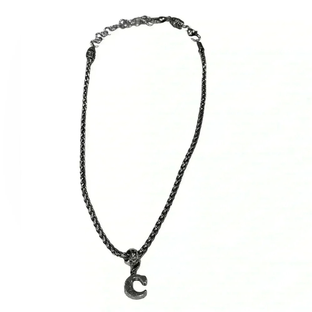 Brighton 16” Silver Necklace with C charm and includes extender